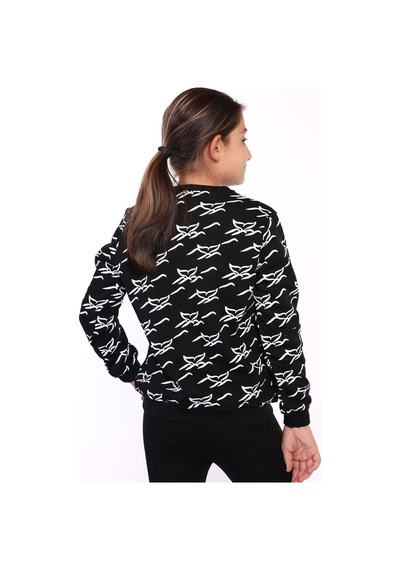 Toontoy Kız Çocuk Komple Balık Kuyruğu Baskılı Sweatshirt Siyah Toontoy Kız Çocuk Komple Balık Kuyruğu Baskılı Sweatshirt Siyah