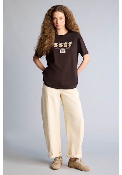 Defacto Oversize Kahverengi Kadın T-shirt H1073ax/bn207 Defacto Oversize Kahverengi Kadın T-shirt H1073ax/bn207