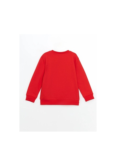 LC Waikiki Lcw Kids Bisiklet Yaka Baskılı Erkek Çocuk Sweatshirt Brıght Red