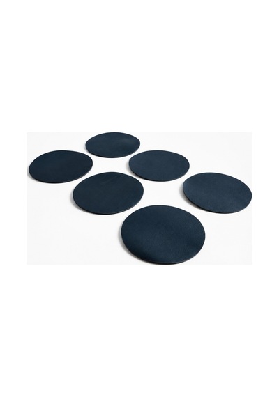 10 Cm Çap Siyah Deri Bardak Altlığı 6 Lı Set Dekoratif Masa Koruyucu Diğer
