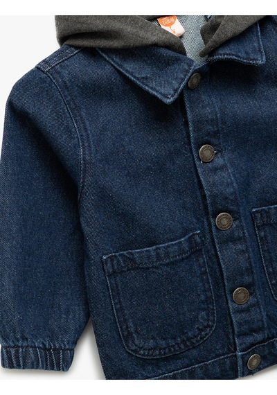 Koton Pamuklu Çıkarılabilir Kapşonlu Cepli Uzun Kollu Denim Ceket Dark Indıgo 5smb60004td Koyu İndigo Koton Pamuklu Çıkarılabilir Kapşonlu Cepli Uzun Kollu Denim Ceket Dark Indıgo 5smb60004td Koyu İndigo