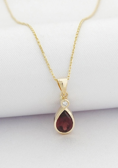 Damla Garnet Tektaş Kolye Sarı
