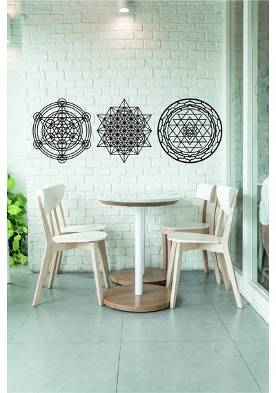 Tetrahedron, Metatron Cube, Sri Yantra, Duvar Süsü Duvar Dekoru, Üçlü Tablo.metal Değildir.