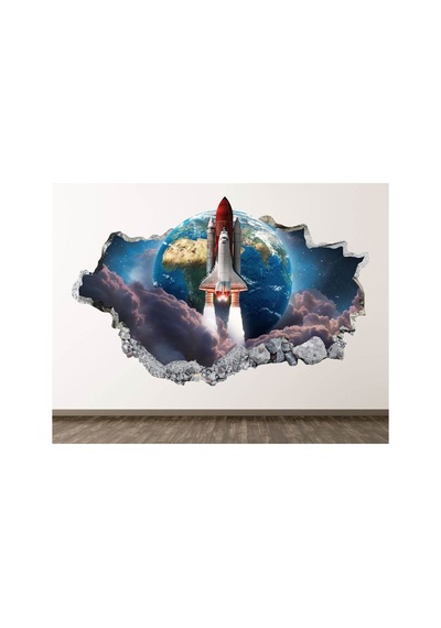 Uzay Araçları Full Hd Baskı 3d Modern Duvar Sticker