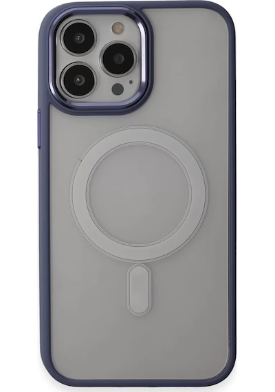 Newface Apple Uyumlu iPhone 15 Pro Max Kılıf Room Magneticsafe Silikon - Sierra Blue Resimdeki