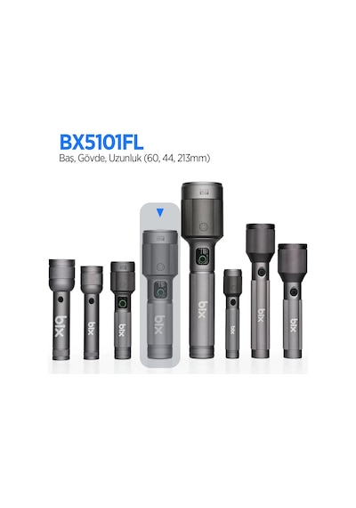 Flashlight Bx5101fl 60w Led, Max. 2300 Lümen Parlaklık Ve 850 Metreye Kadar Uzun Menzilli, Şarj
