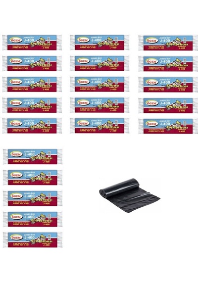 Ögem J-400 Jumbo Boy Çöp Poşeti 80x110Cm 90Lt 10'lu Rulo 20 Paket