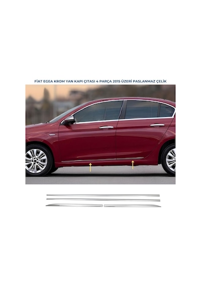 Ebal Otomotiv Fiat EGEA Krom Yan Kapı Çıtası SEDAN-HB 4 kapı P.ÇELİK 2015 üzeri