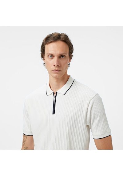 Nautica Erkek Beyaz Classic Fit Polo Yaka T-shirt Düz K55345t Beyaz