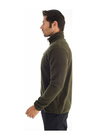 Crozwise Tam Fermuarlı Sweat 6037-04 Yeşil