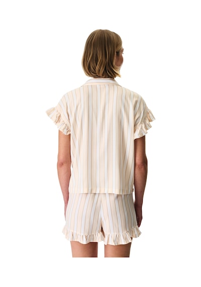 Penti Bej Quinn Çizgili Gömlek Şortlu Pijama Takımı