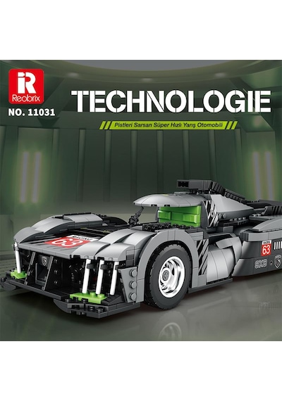 Reobrix Creator 11031 Peugeot 9x8 Araba Yaratıcı Yapı Blok Seti Building Blocks - 1338 Parça