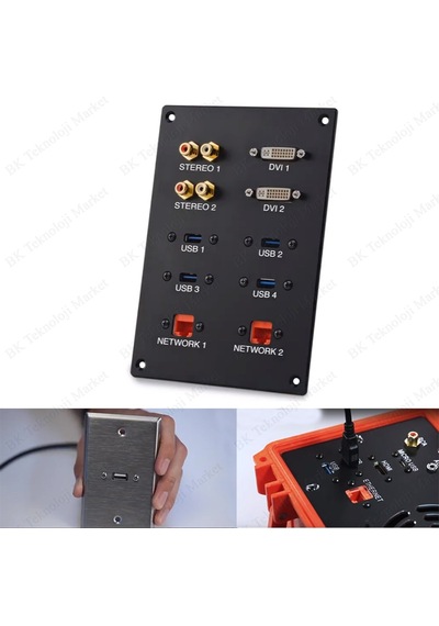 Panel Montaj Rj45 Erkek Rj45 Dişi Uzatma Lan Kablosu-1.5 Metre