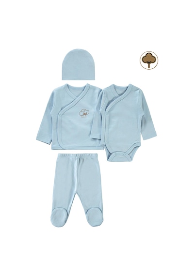 Civil Baby Prematüre Organik Zıbın Takımı Mavi
