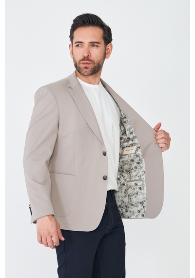Bej Slim Fit Erkek Blazer Ceket