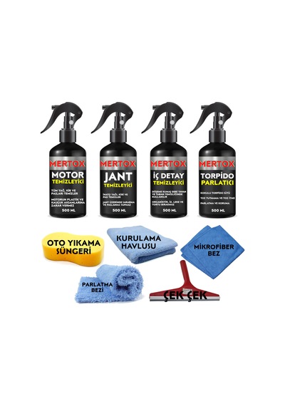 Mertox Oto Temizlik ve Bakım Seti Motor Jant İç Detay ve Torpido