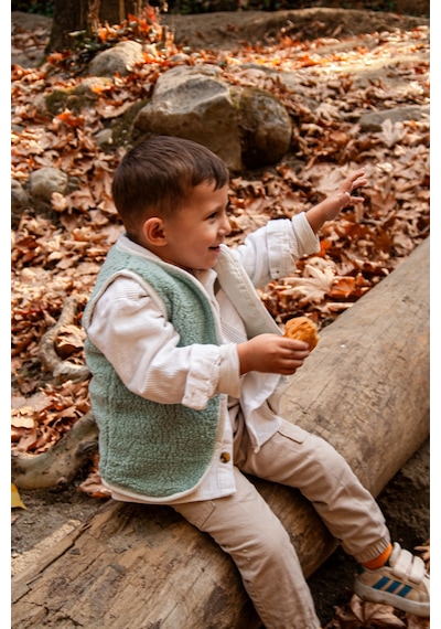 Luckka Heritage Puffy Astarlı Peluş Bebek Çocuk Yelek - Wellsoft Yelek - Ztpufyelek Yeşil