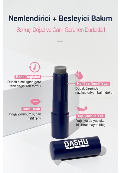 Dashu Mens Color Change Moisture Lip Balm Pembe