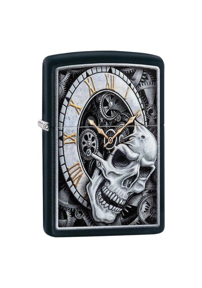 Zippo Çakmak 29854 Skull Clock Design