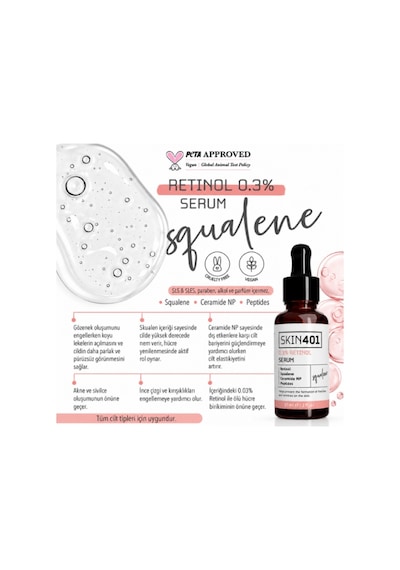 Skin401 %0,3 Retinol Yenileyici Ve Sıkılaştırıcı Serum 30 Ml SKIN.012