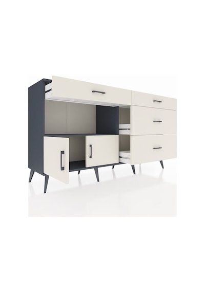 Hyperion Konsol Tek Raflı 4 Çekmeceli 2 Kapaklı 176x44x99 Antrasi Antrasit-aytaşı Hyperion Konsol Tek Raflı 4 Çekmeceli 2 Kapaklı 176x44x99 Antrasi Antrasit-aytaşı