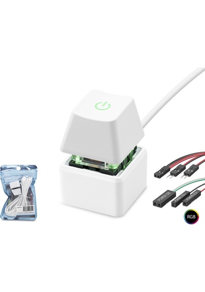 Masaüstü Bilgisayar Rgb Power Tuşu On/off Switch Beyaz Nd2810