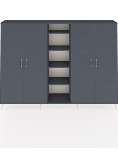Arges Dolap 12 Raflı 4 Kapaklı 220x30x163 Antrasit-antrasit Antrasit - Antrasit