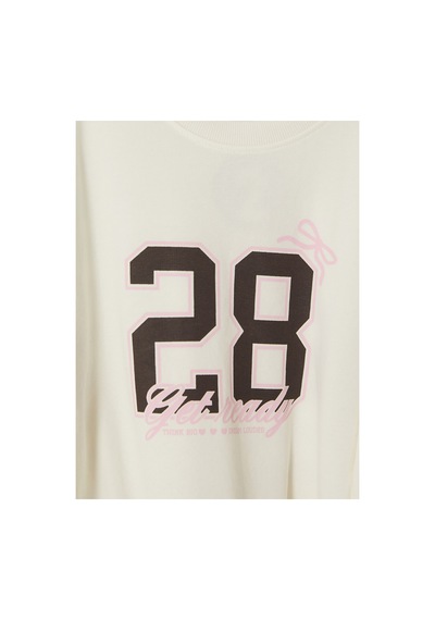 Lc Waikiki Alıta Cıty Farkıyla Lcw Kids Ekru Baskılı Kız Çocuk Sweatshirt 2'li Ekru - 927503618 Ekru