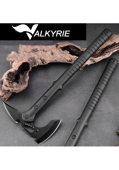 Valkyrie Çok Amaçlı Kamp Baltası Outdoor Survival Balta Çok Fonksiyonlu Çelik Başlık Odun Kesme, Avcılık, Kamp