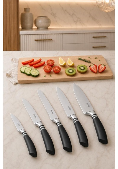 Bosetti 5 Parça Paslanmaz Çelik Profesyonel Mutfak Bıçak Seti Bos-r01-270
