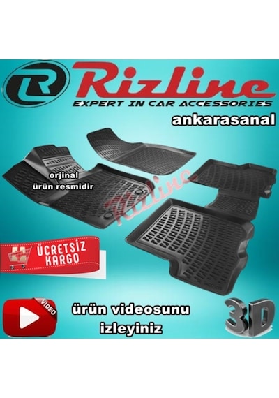 Rizline Renault Symbol 3D Paspas Havuzlu 2013-2020 Arası 4 Prç N11.6120