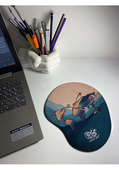 Rakkun Shop - Dünya Haritası Baskılı Bilek Destekli Mouse Pad Sku: Mır8690010381941