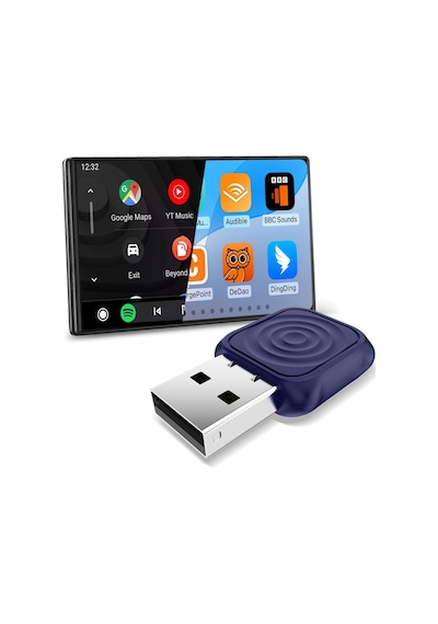 Mini Ultra İphone Ve Android İçin Kablosuz Adaptör Kablolu Carplay Ve Android Auto'ya Kablosuz Dönüştürür, Tak Ve Kullan, Arabalarla Uyumlu