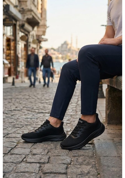 Scooter M2003 Rahat Tekstil Sneaker Erkek Ayakkabı Siyah