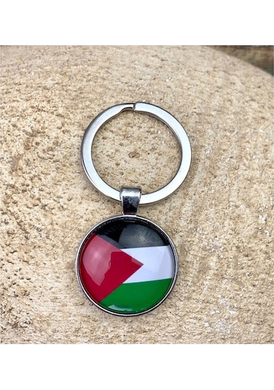 Tamgacrafts Filistin Palestine Bayrağı Metal Anahtarlık Ülke Temalı Hediyelik Çok Renkli