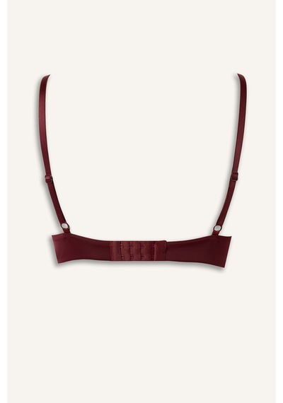 Defacto Push Up Micro Kaplı Yarım Dolgulu Balenli Tişört Bra Z3350az26aubr210 Bordo-br210