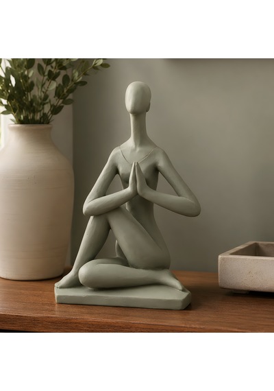 Zen Meditasyon Figürlü Dekoratif Biblo - Ada Yeşili