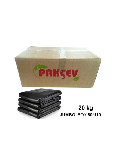 Mçb Group Ambalaj Pakçev Jumbo Boy Kalın Siyah Dökme Çöp Poşeti 80 X 110 Cm 20 Kg