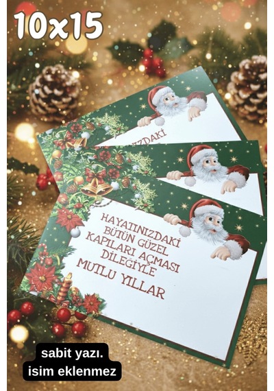 Yılbaşı Motto Kart - Yılbaşı Tebrik Kartı - Yılbaşı Kartpostal - Yılbaşı Hediye - Parlak Kuşe 10x15