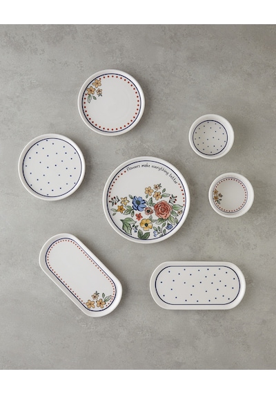 English Home Linea Seramik Kahvaltı Takımı 14 Parça 6 Kişilik Renkli Çok Renkli