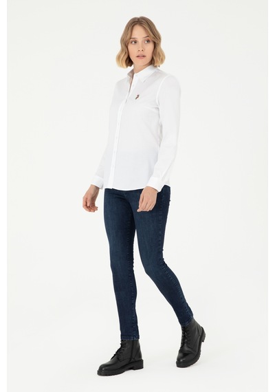 U.s. Polo Assn. Kadın Beyaz Gömlek Basic 50295710-vr013 Beyaz