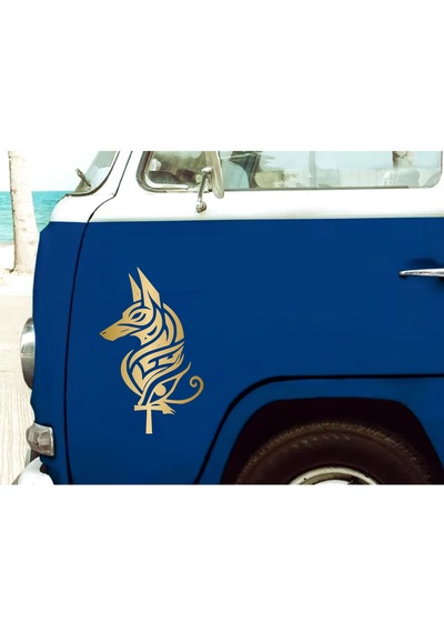 Anubis Sticker - Eski Mısır Mitolojisi - Ölüler Tanrısı - Araba Oto Motosiklet Karavan Pc Laptop Sticker - 00351 15x9 Cm