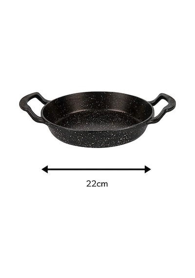 22 Cm Maksi Yanmaz Yapışmaz Sahan Çift Kulplu Siyah