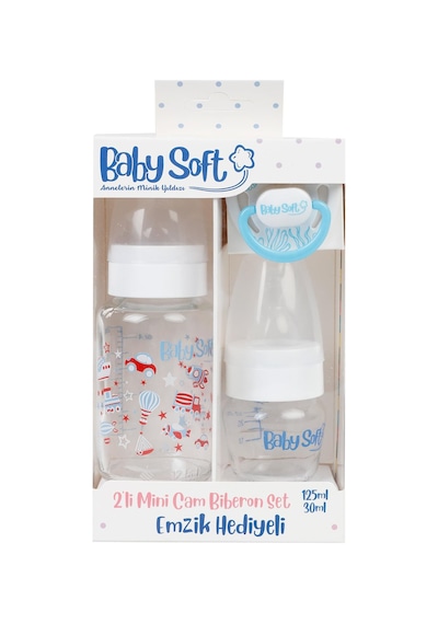 Baby Soft 2'li Mini Cam Biberon Set - Mavi
