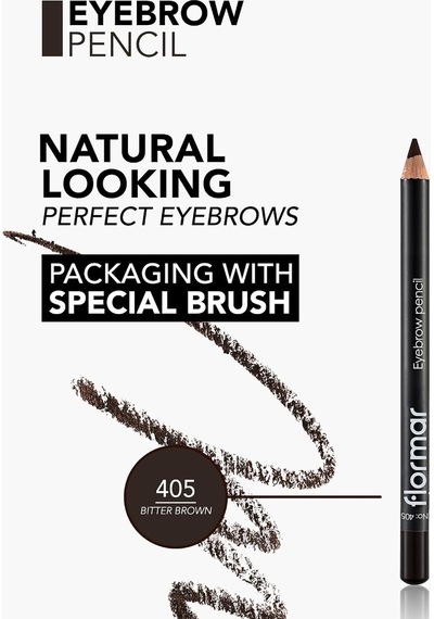 Kapağı Fırçalı Kaş Kalemi Kahve - Eyebrow Pencil - 405 Bitter Brown - 8690604278701 Çok Renkli