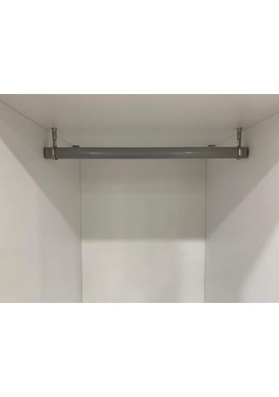 Dolap Askı Borusu Gri+2 Flanş Tüm Ölçüler Tüm Markalara Uyumlu 23cm