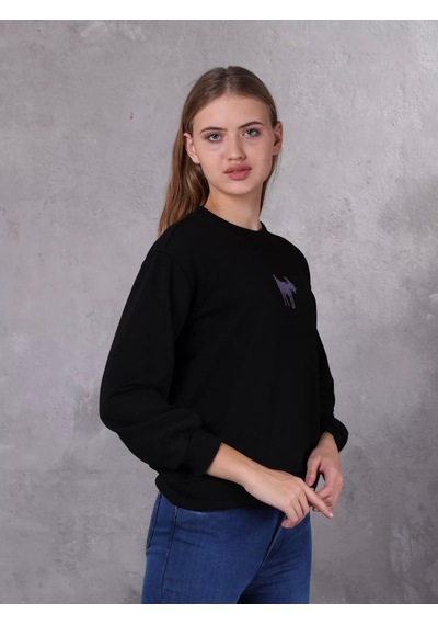 Farm Animals Nakış Detaylı Kadın Sweat Kazak 001