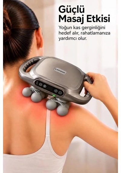 Premium 12 Masaj Başlıklı Şarjlı Masaj Cihazı N1-12 Gri Yatak Günlük Kolay Çok Renkli