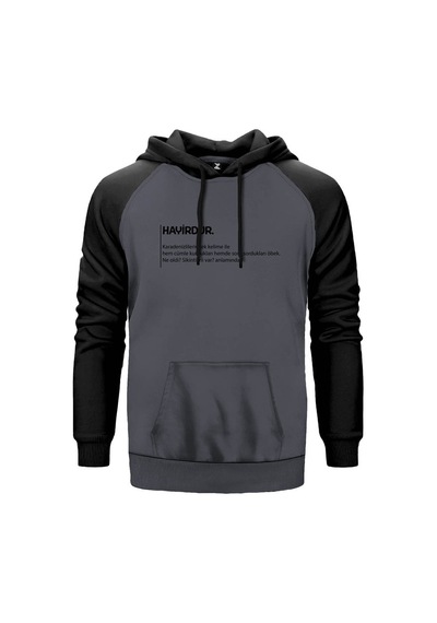 Hayirdur Açıklama Gri Renk Reglan Kol Sweatshirt