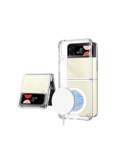 Galaxy Uyumlu Z Flip 3 Kılıf Wireless Şarj Özellikli Airbagli Zore Kıpta Anti Shock M-safe Kapak